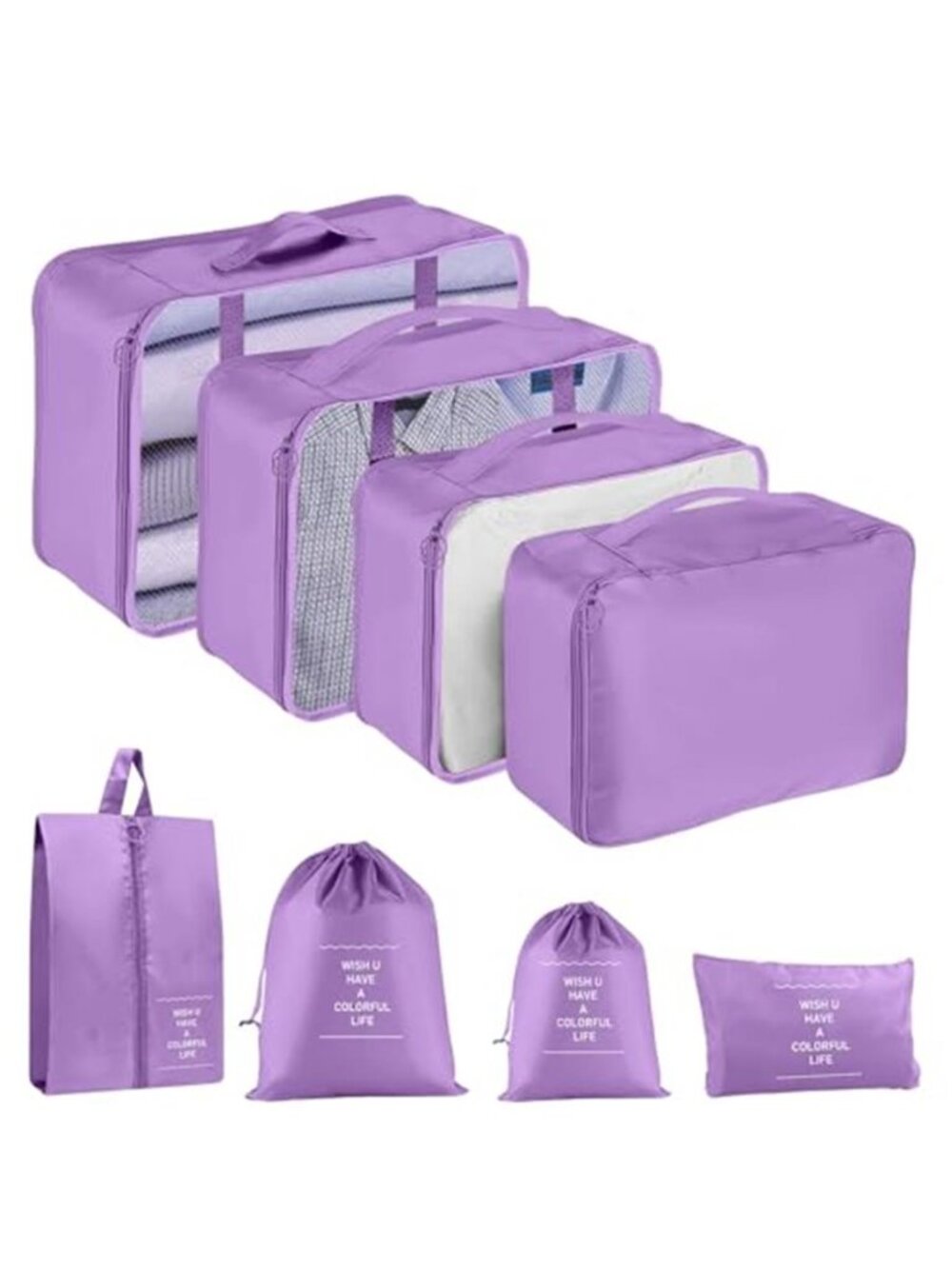 Travel Packing Cubes Set Luggage Organizer Bags Suitcase Compression Storage